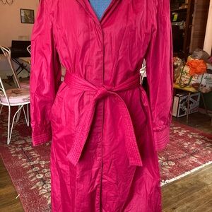 Totes Bright Pink Trench Coat